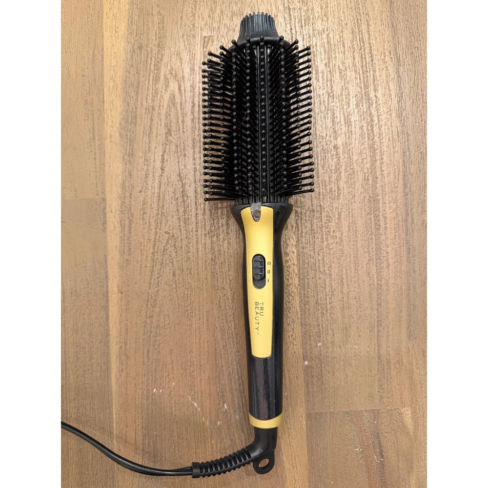 Tru Beauty Heated Styling Brush Black Gold Thermal Round Brush‎ Hair Volumizer